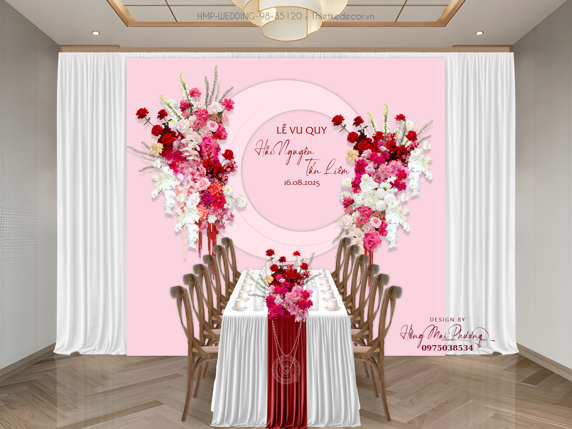 Gia tiên tone hồng đơn giản ngọt ngào, không kém phần soang chảnh